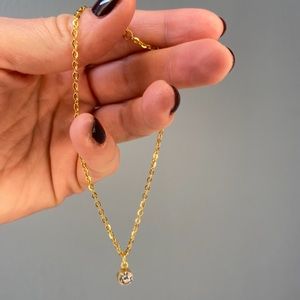 No. 18 karat gold filled CZ stud, anklet, 8 inch length with 2 in extender.